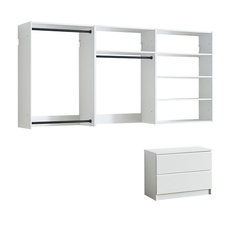 Système de placard mural en bois, Blanc