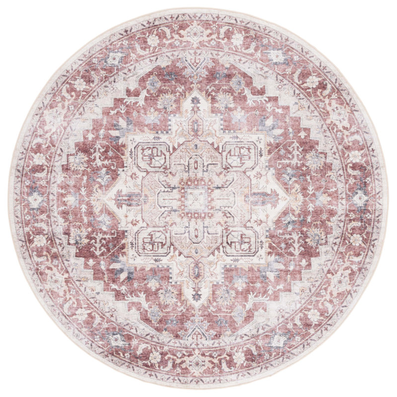 Sarisha Performance Machine Washable Oriental Rug, Round 6'