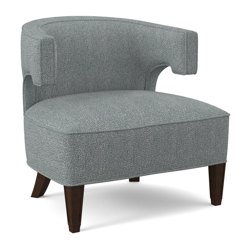 Chaise Laurel, Noyer noir, Mélange de polyester cyan maya