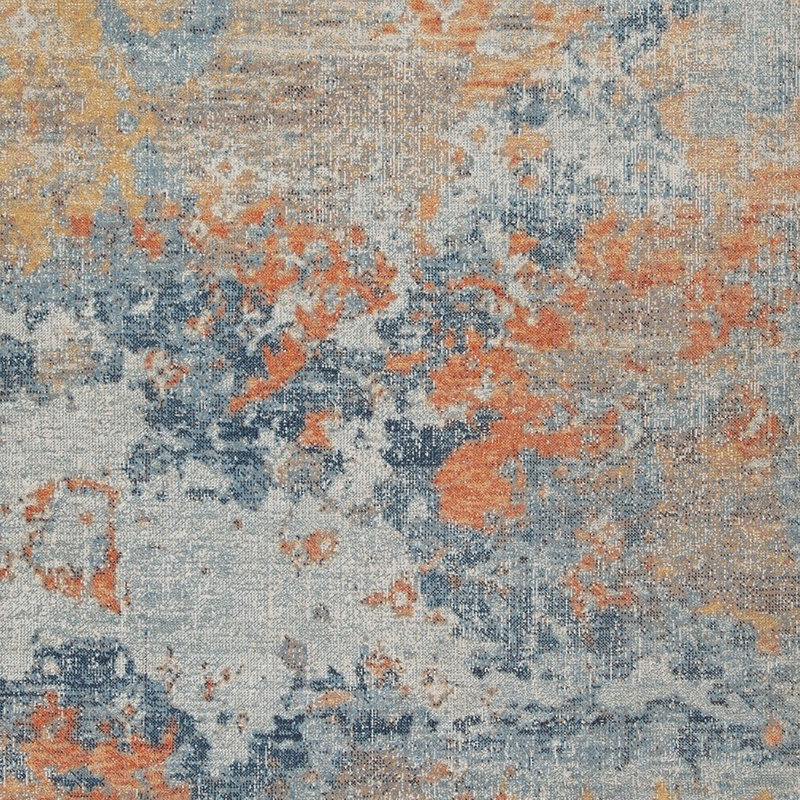 Tapis Allen, intérieur extérieur, polyester abstrait multicolore brillant, Rectangle 5 pi 3 po x 7 pi