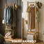 Dulles Bamboo Wooden Coat Rack Freestanding Coat Stand Hanger Hat Shoe Organiser Entryway Hallway Furniture