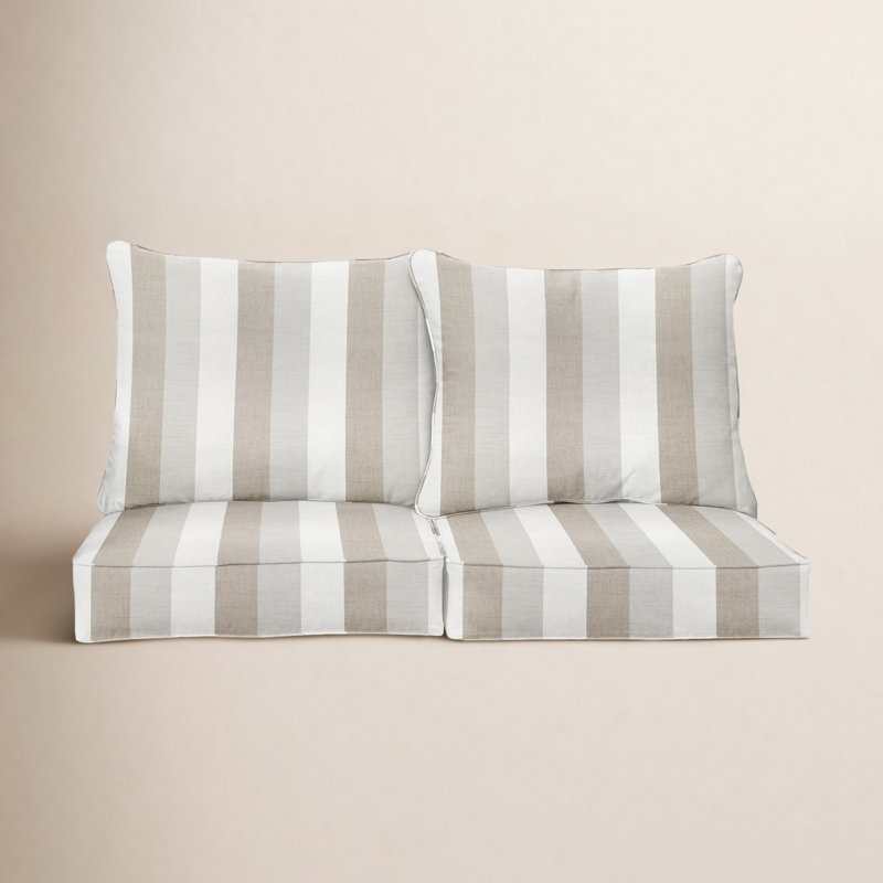 Coussin de siège / dossier Arline Sunbrella, L 27 po x P 27 po, Sunbrella® à rayures brunes