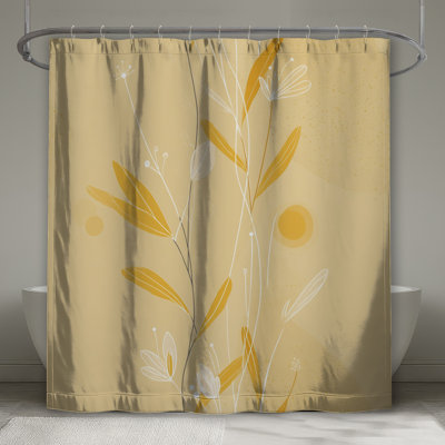 Floral Shower Curtain -  Nature Bathroom Decor Minimalist