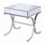 Table de bout Yuri, miroir et finition chromée