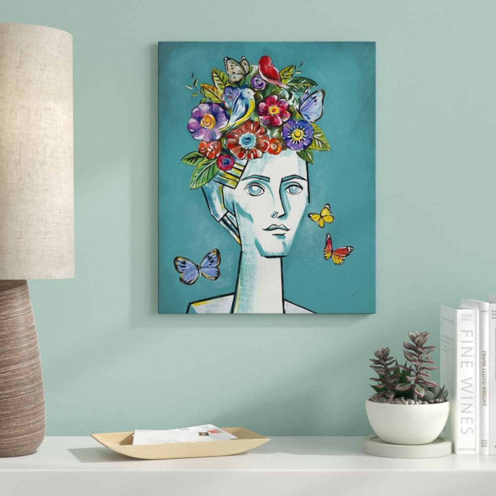 Ebern Designs Floral Mindset On Canvas by Sydney Edmunds Painting | Wayfair