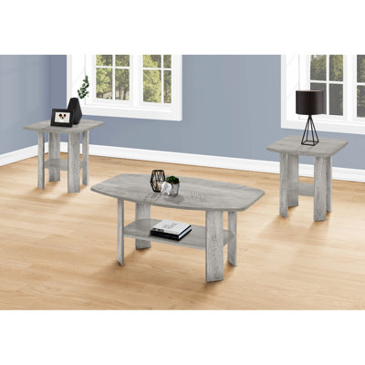 Élégante table de salon grise pour le décor: tables basses, de bout et d'appoint en stratifié avec tablette