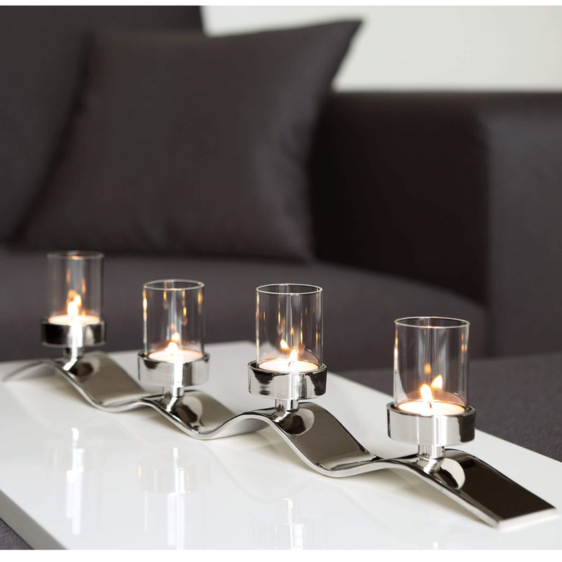 Wave Candelabra, 12cm H x 5cm W x 54cm D