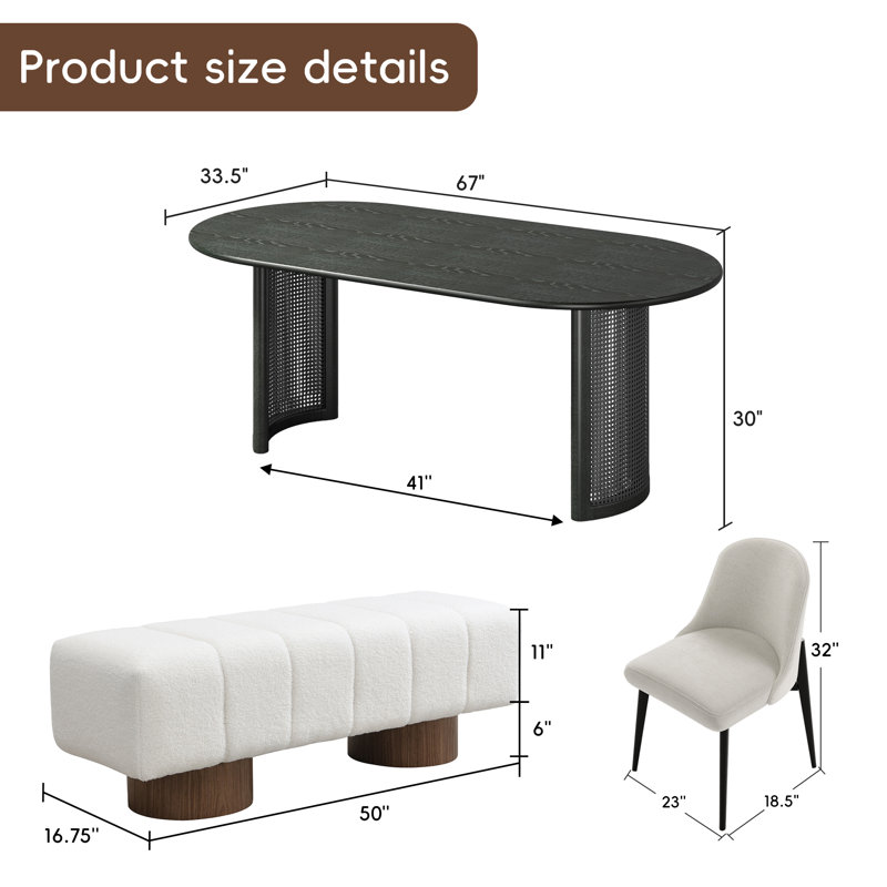 Benvinda Solid Wood 4-Person Dining Set