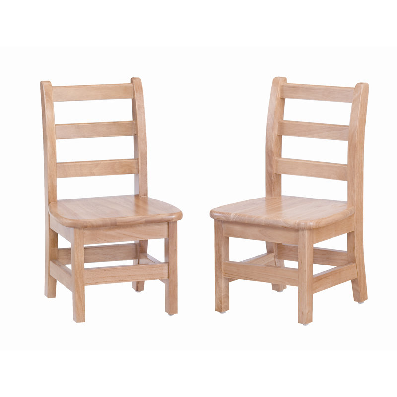 Natural Wood Ladderback Children's Chair Set of 2