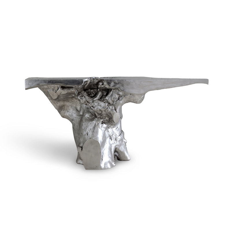 Crown 71" Silver Leaf Cast Console Table