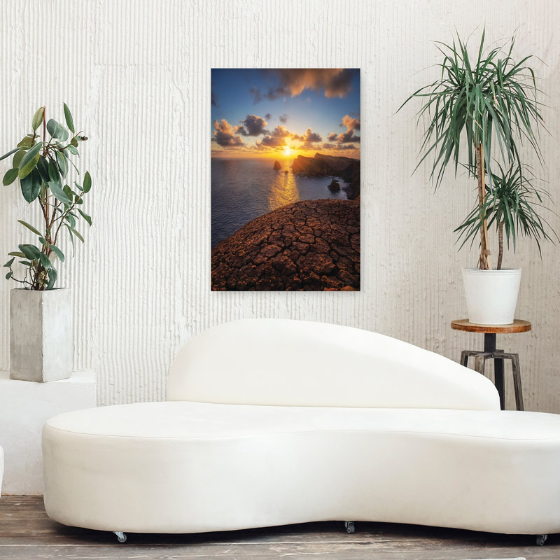 All Is Calm, art abstrait de paysage côtier, H 36 po x l 24 po