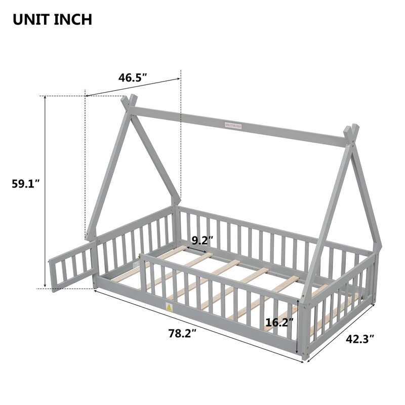 Dhima Kids Platform, Twin, Gray