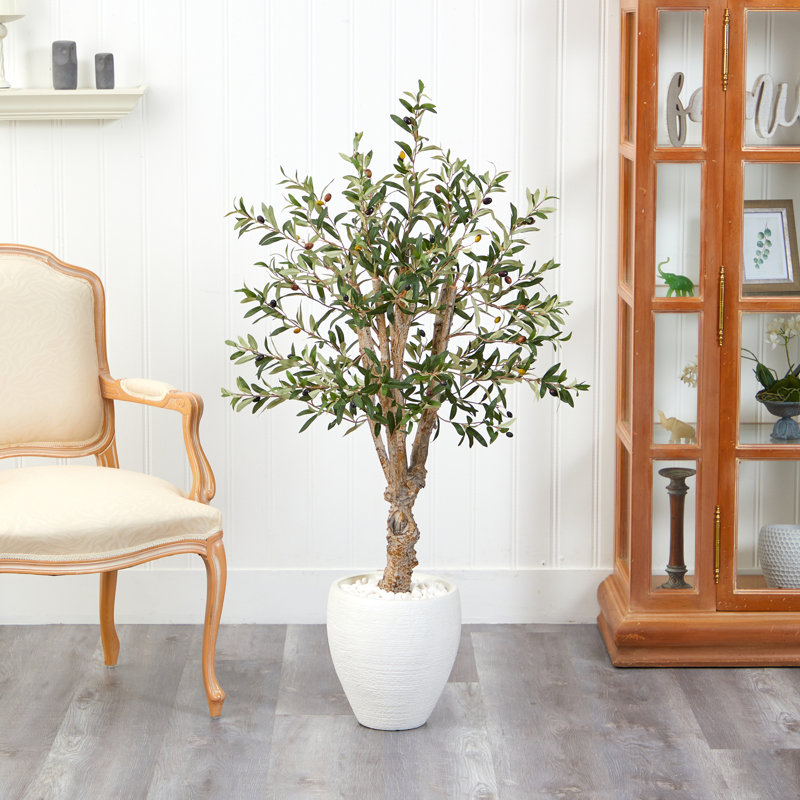 53'' Faux Olive Tree Tree in Clay Planter
