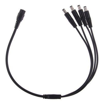 4 way DC 5.5x2.1mm Splitter Cable, 1 Female to 2 Male Power Adapter for LED Strips, CCTV Cameras and 12V Power Supply