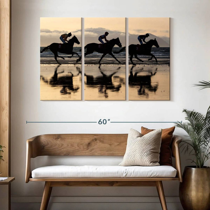 Sirci, course de chevaux en Islande, H 32 po x l 50 po