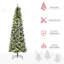 Arbre de Noël 7,5 pi avec 350 lumières à DEL, 1075 pointes, pin, baies rouges, vaste attrait artificiel