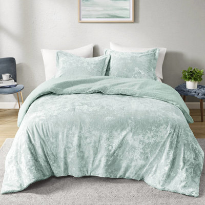 Édredon réversible en velours écrasé pour lit double / grand 3 pièces avec rembourrage doux et confortable, pièces, double / grand, velours, rembourrage, - étiqueté