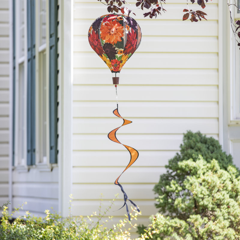 Fall Floral Burlap Balloon Wind Spinner