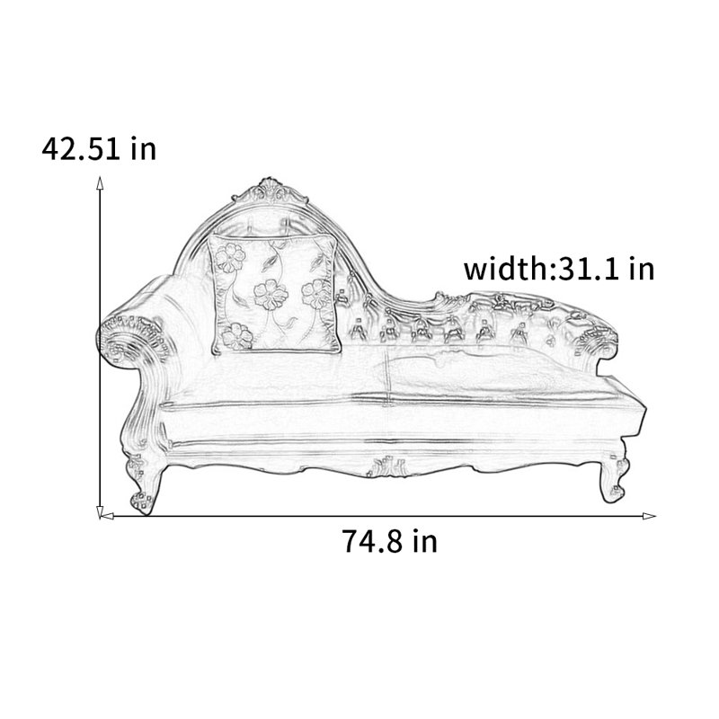 Chaise en bois massif de style luxueux, Orienté à gauche (vu de face)