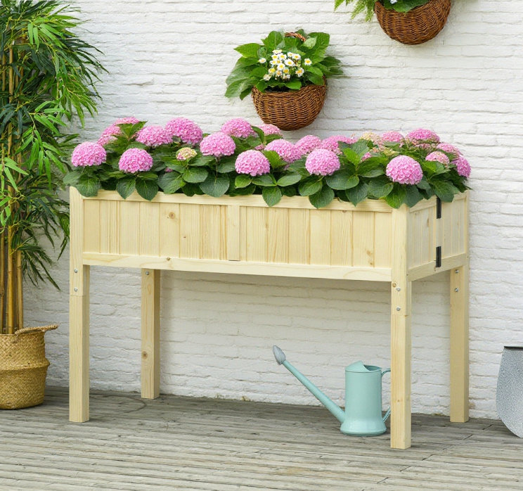 Jardinière surélevée avec jardin