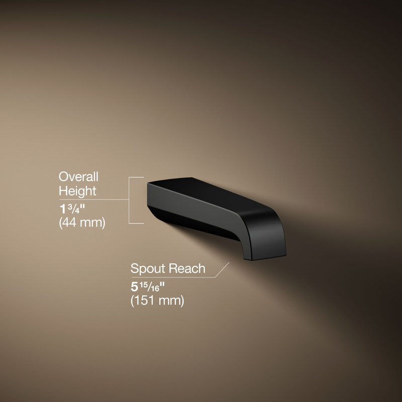 Pitch Wall-Mount Bath Spout, Matte Black