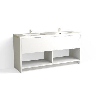Vista 72" W Freestanding Double Bathroom Vanity