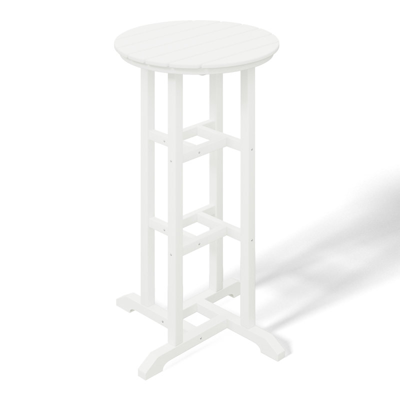 Laguna Round Outdoor Bar Table, White