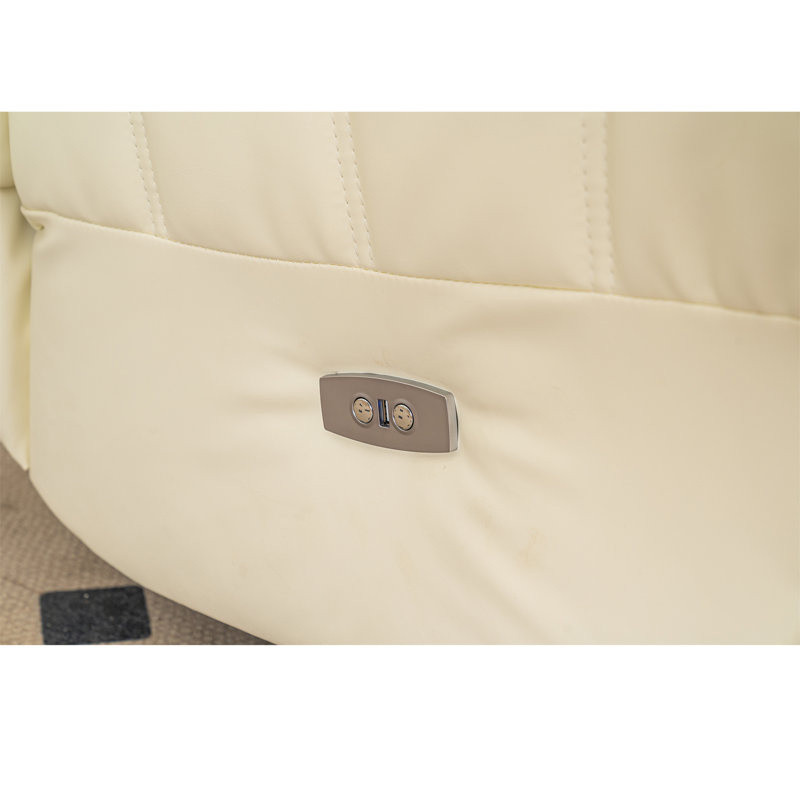 Fauteuil inclinable Fani, Similicuir blanc
