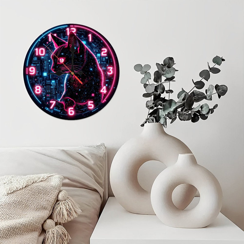 Horloge murale néon