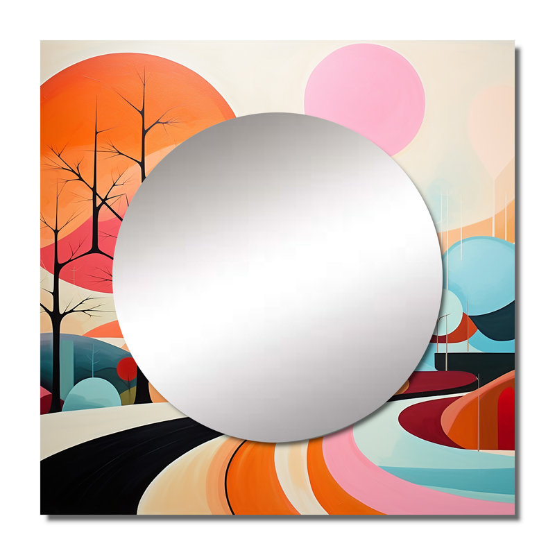 Cheyne - Art mural abstrait carré pour salle de bain, 29 po x 29 po