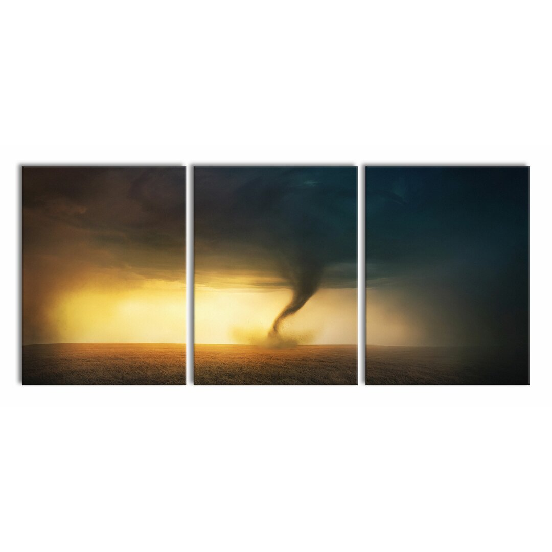 3-tlg. Leinwandbilder-Set Kraft der Natur Tornado