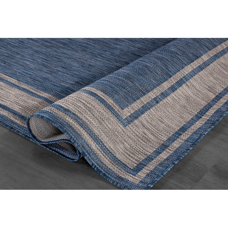 Tapis bleu marine intérieur / extérieur Waikiki, Rectangle 6 pi x 9 pi