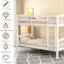 Lit simple au-dessus d'un lit superposé en blanc - Fabrication polyvalente d'une chambre à coucher. Peut accueillir deux matelas. Idéal pour l'espace. L 82,1 po x l 41,22 po x H 57,59 po