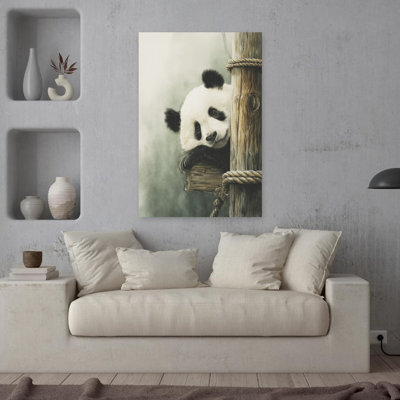 Panda Bear Resting Contemporary Bear Panda Wall Art