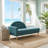 Rainbow-Inspired Linen Upholstered Chaise Lounge with Curved Backrest-1076173660
