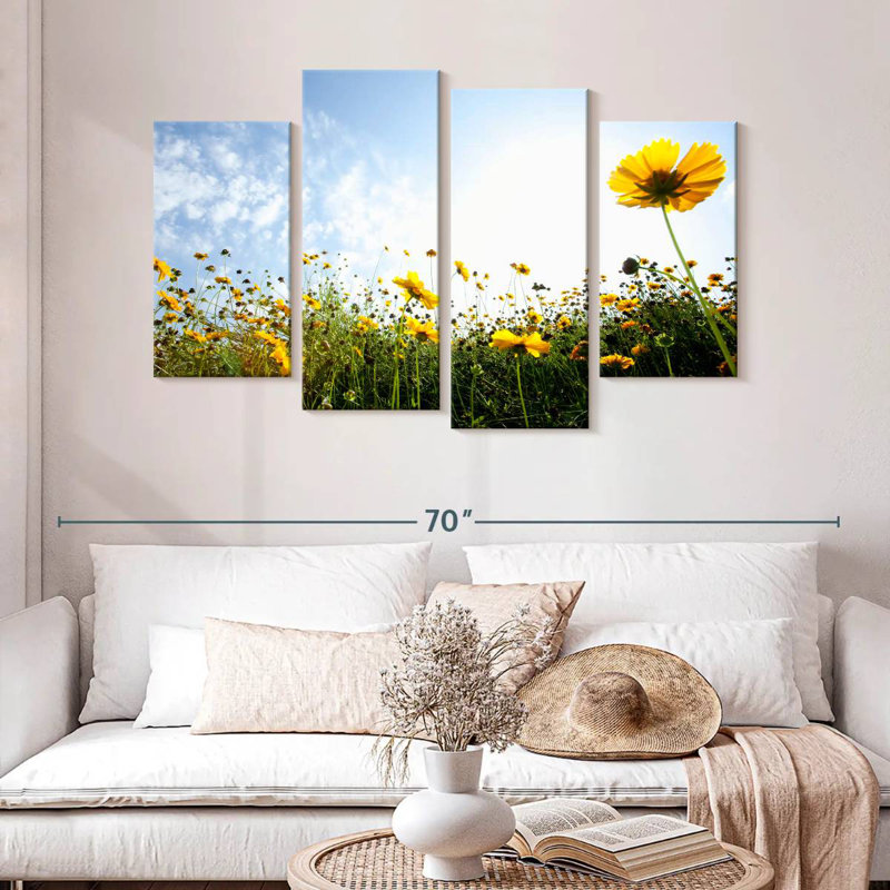 Harnek Yellow Summer Flowers, 32" H x 52" W