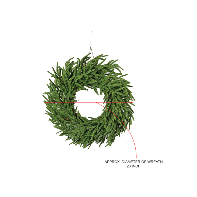 22" Rustic Pine Needle Wreath With Twig Base