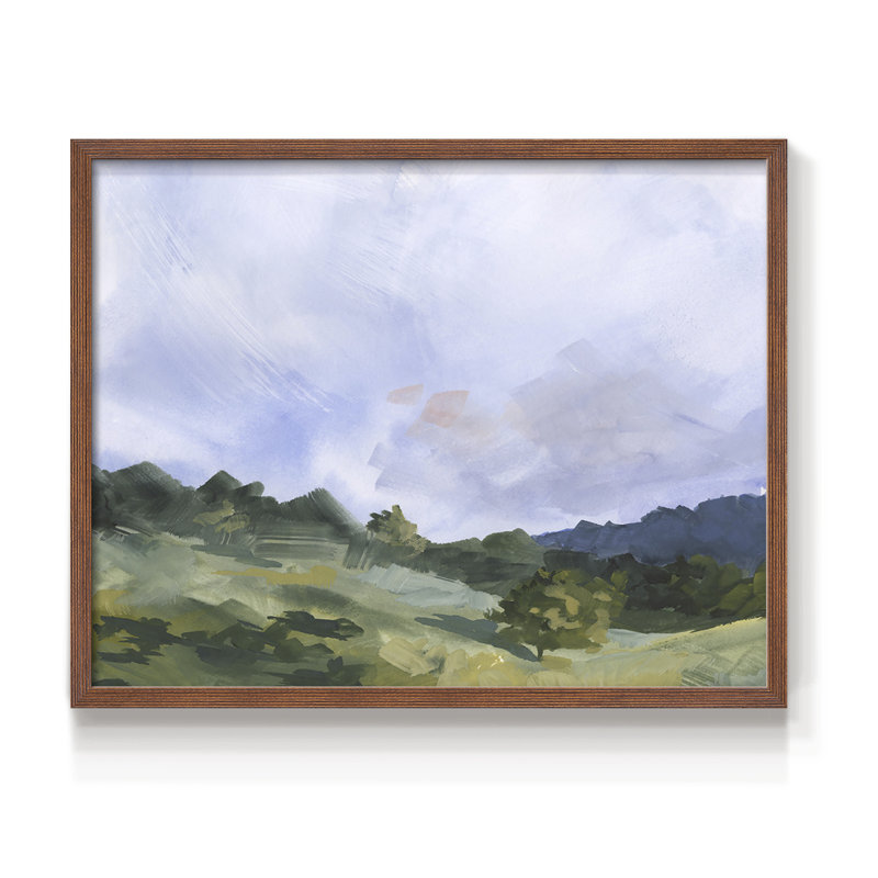 «Pastoral Horizons I», reproduction encadrée, H 22 po x l 28 po, Noyer
