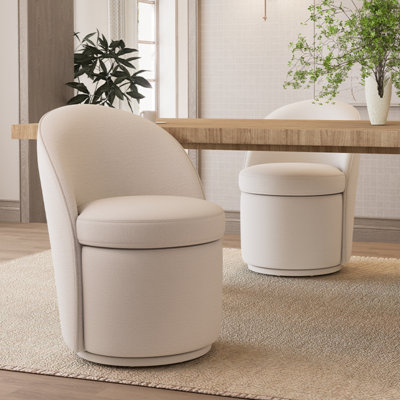 Chaises de baril rembourrées, chaises de cuisine pivotantes en tissu Boucle, chaises d'appoint à oreilles, chaises de coiffeuse