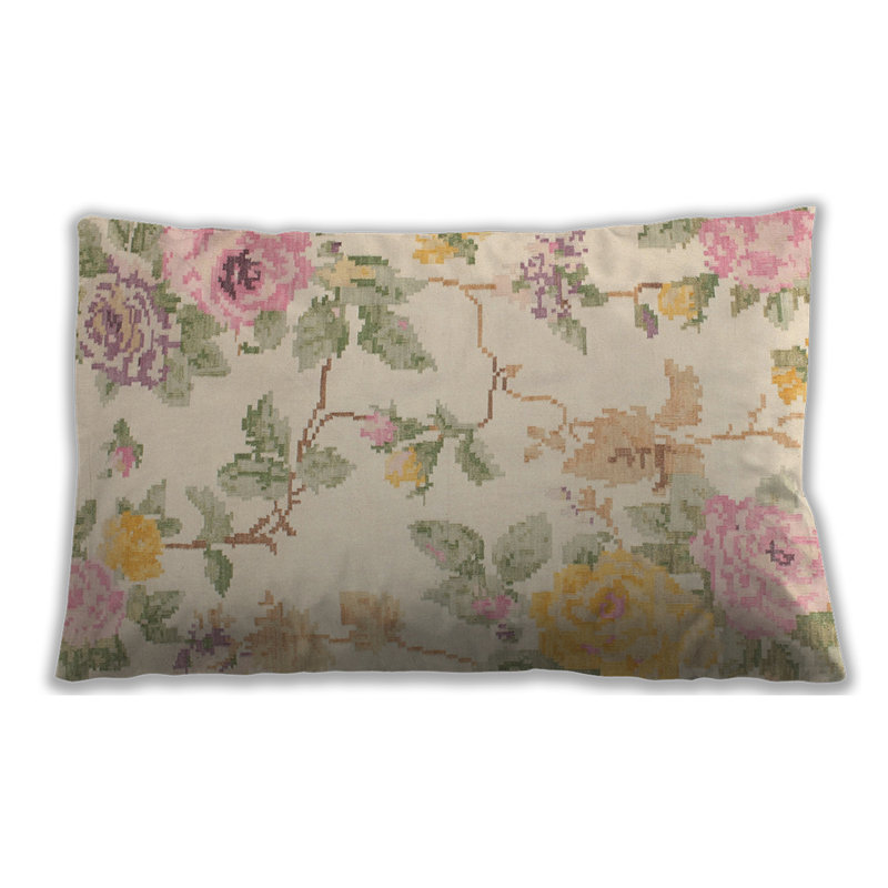 Floral Throw Pillow, Synthetic