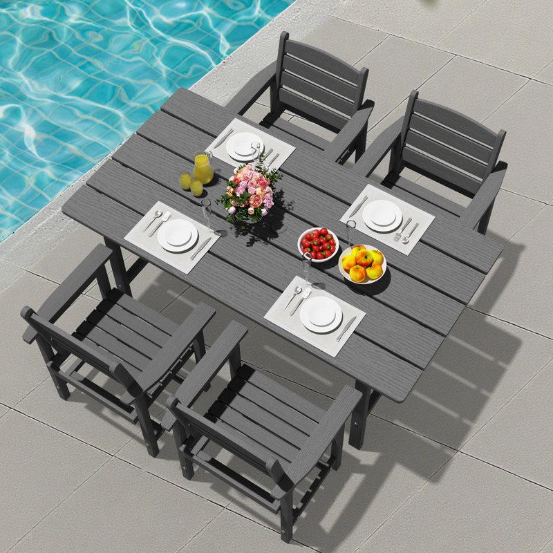 Gray All-Weather Outdoor Patio Dining Set (5-Piece), Gray