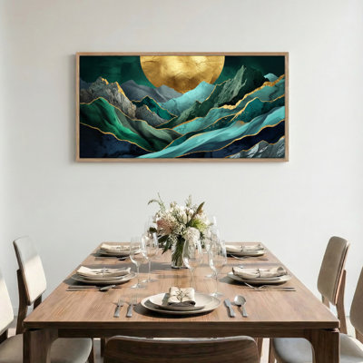 Golden Mountain, reproduction d'art sur toile encadrée de 1 x 48 x 24 po