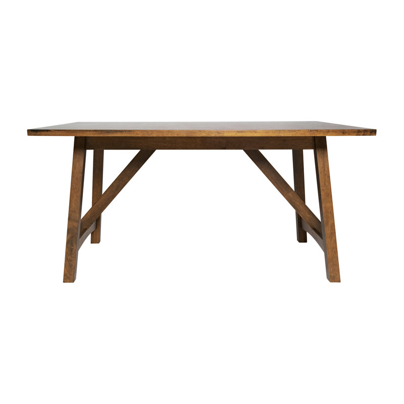 Farmhouse Style Solid Wood Commercial Grade Trestle Base Dining Table, Light Cappuccino