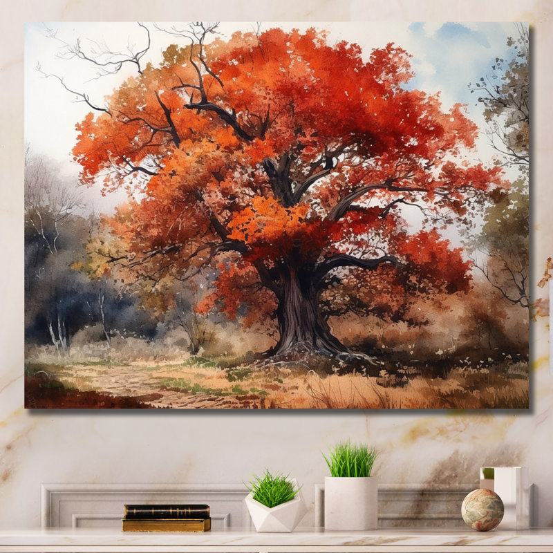 «Keneilwe Fall Foliage Tree In The Woods I», reproduction sur toile, H 12 po x l 20 po x P 1 po, Toile tendue
