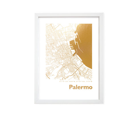 Palermo Map - Single Picture Frame Print