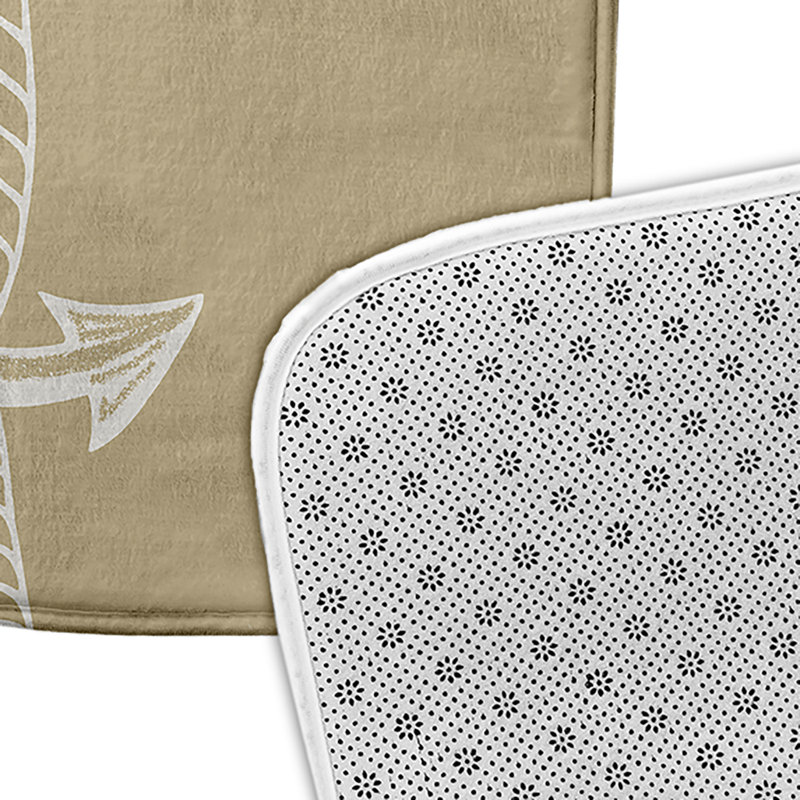 Tapis de bain Nautical Nights, L 21 po x L 34 po, Brun clair