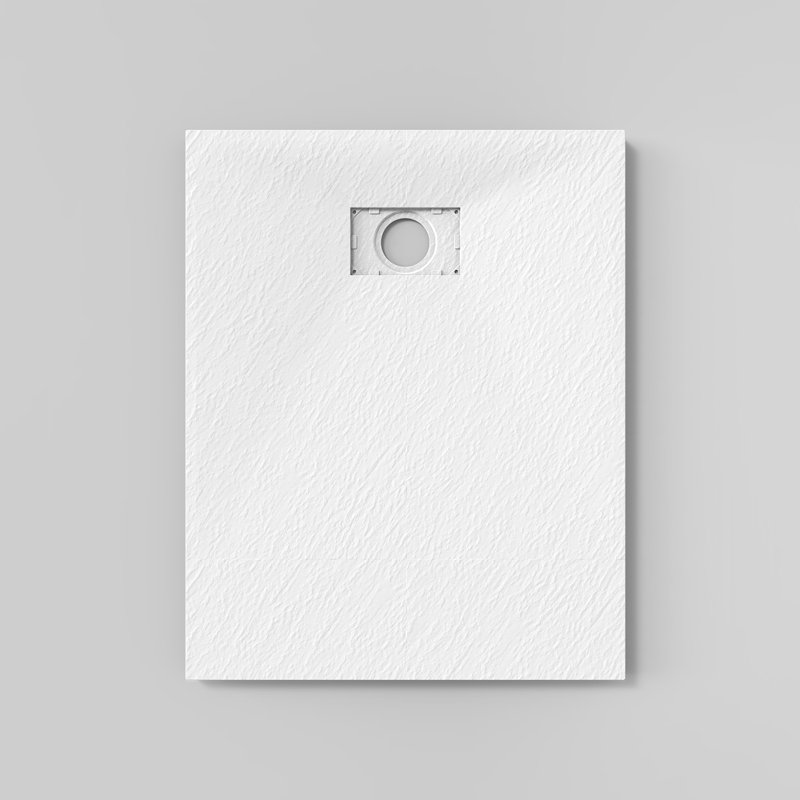 Baylen Stone Standard Shower Tray - White, 40mm H x 1000mm W x 800mm D