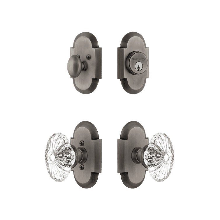 Nostalgic Warehouse Cottage Entry Set with Oval Fluted Crystal