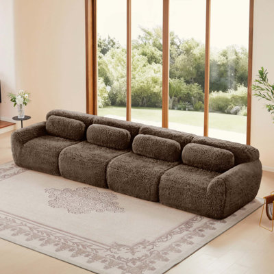 Soft And Fluffy Plush Fabric,Boneless Sofa,32D High Density Sponge Ergonomic Design,Full-Compression Vacuum Packaging,Free Combination Buckle Connection For Bedroom,Study,Home Theater