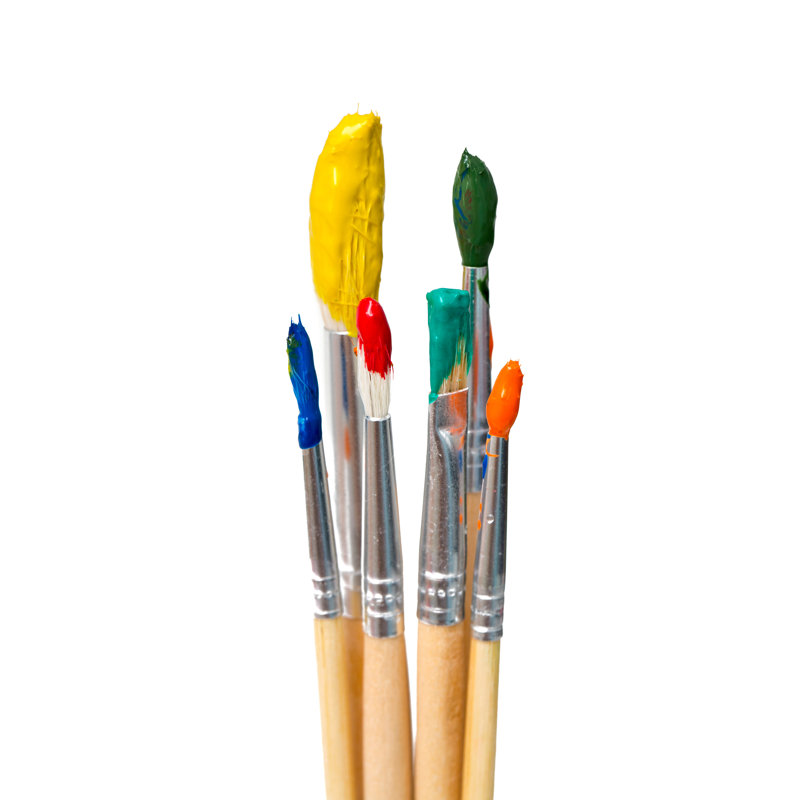 Dirty Brushes - Wrapped Canvas Print, 46cm H x 30cm W x 3.8cm D